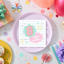 Guardanapo De Papel Caderno de notas pastel varsity elegante com adesi