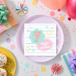 Guardanapo De Papel Caderno de notas pastel varsity preppy patch 7º an