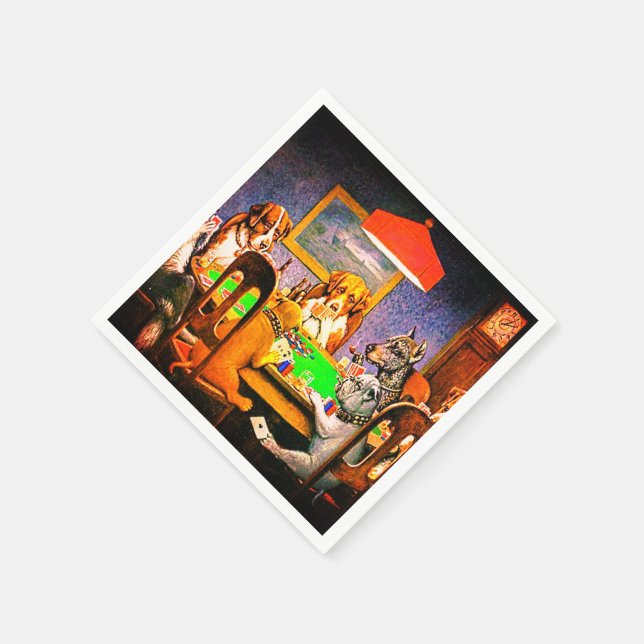 Guardanapo De Papel Cães Jogando Poker (Canto)