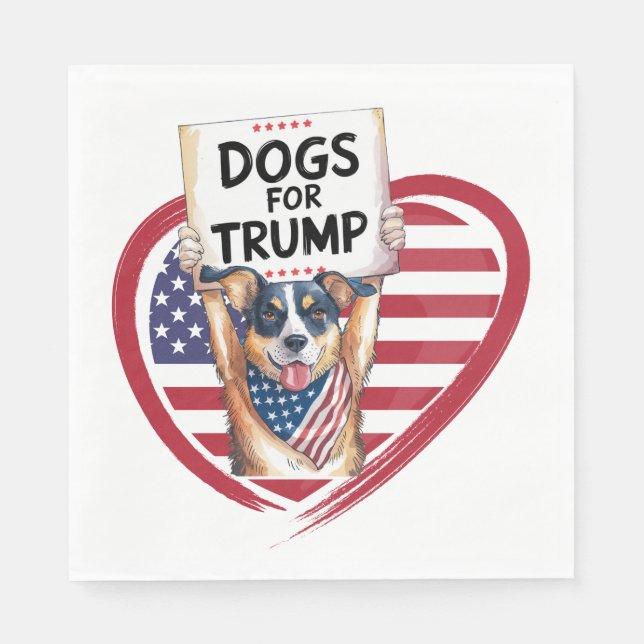 Guardanapo De Papel Cães para Trump: Patriotas Paw-Lípticos (Frente)