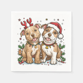 Guardanapo De Papel Cães Pit Bull de Natal