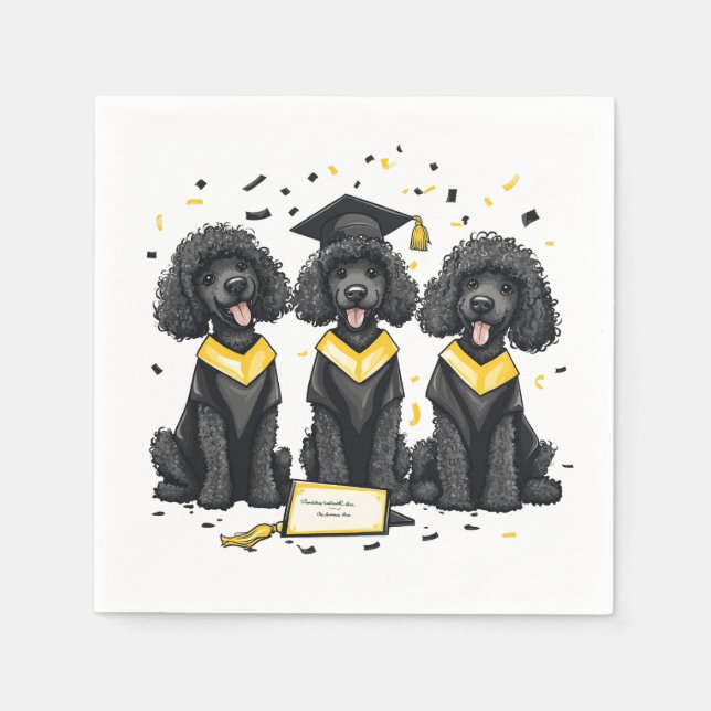 Guardanapo De Papel Cães Poodle Padrão De Graduação (Frente)
