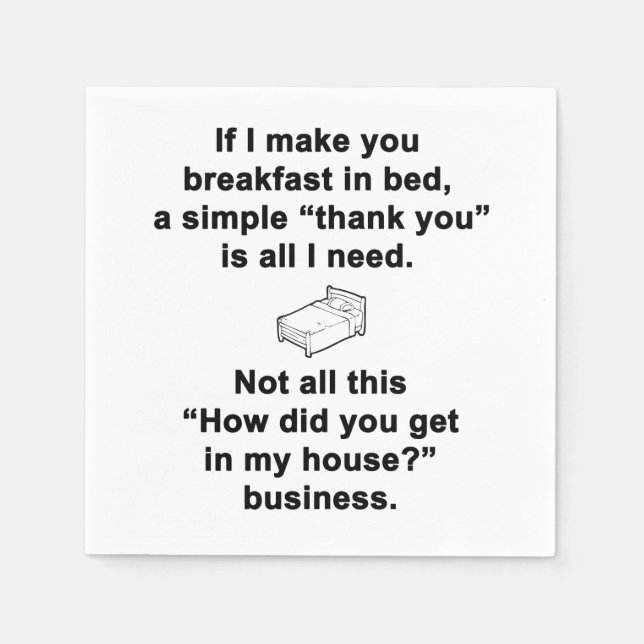 Guardanapo De Papel Café da manhã na cama (Frente)