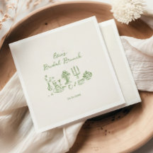 Café da Manhã Nupcial Desenhado à Mão em Verde