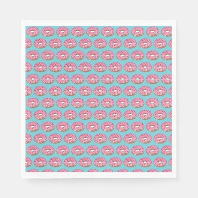 Guardanapo De Papel Café da Rosquinha rosa Festa de aniversário de ros (Frente)