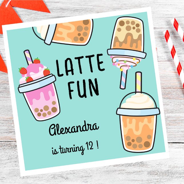 Guardanapo De Papel Café divertido latino chá bobba (Criador carregado)