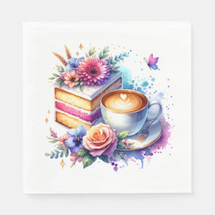 Guardanapo De Papel Café e Bolo Aniversário do Melhor Amigo