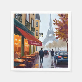 Guardanapo De Papel Café Francês Paris Torre Eiffel Aquarela