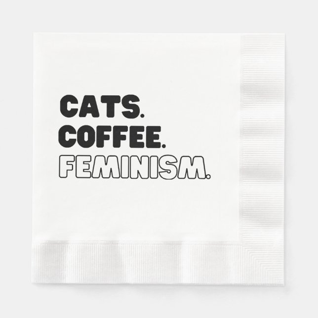 Guardanapo De Papel Café Gatos Feminismo (Frente)