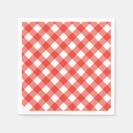 Guardanapo De Papel Café Italiano Xadrez Vermelho
