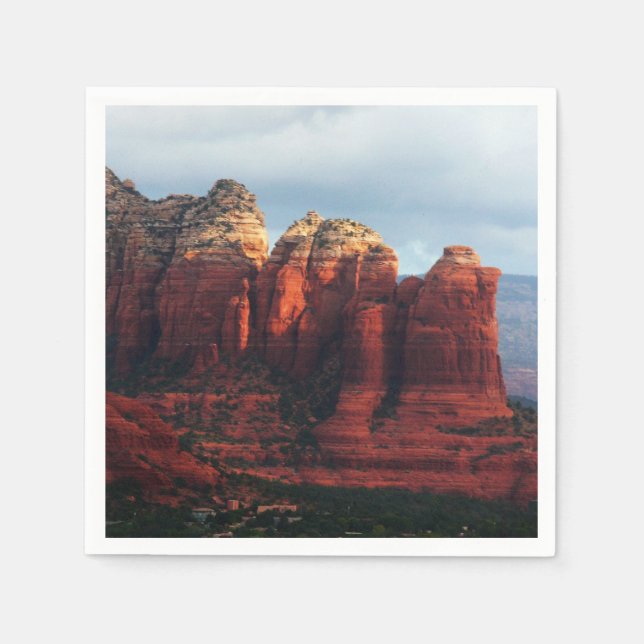 Guardanapo De Papel Café Pot Rock Nublado em Sedona Arizona (Frente)