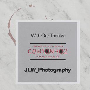 Guardanapo De Papel Cafeine Molecular Fórmula Promocional Café