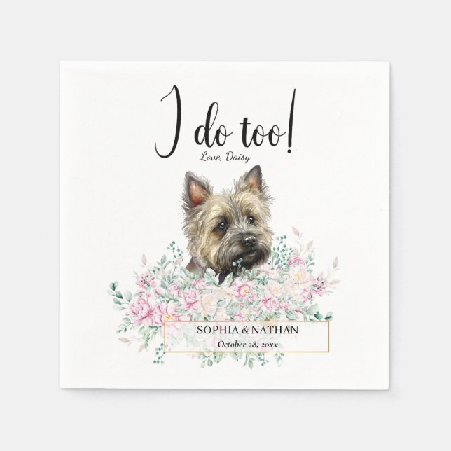 Guardanapo De Papel Cairn Terrier Dog Wedktail Napkins (Frente)