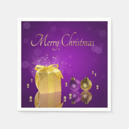 Guardanapo De Papel Caixa de presentes de Natal de ouro