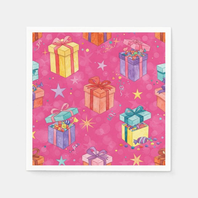 Guardanapo De Papel Caixas com Candies, por Natasha Us (Frente)