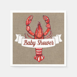 Guardanapo De Papel Cajun Crawfish & Faux Burlap Chá de fraldas