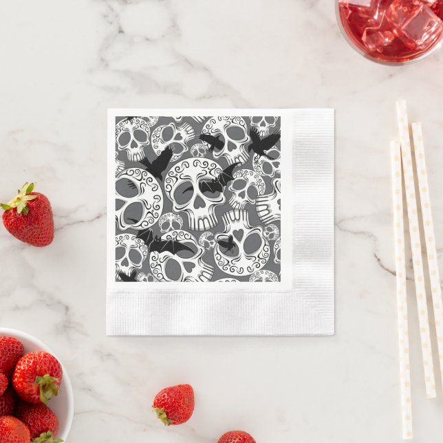 Guardanapo De Papel Calaveras Decorativas do Halloween (Insitu)