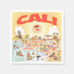 Guardanapo De Papel Cali Cartoon California Paper Napkin