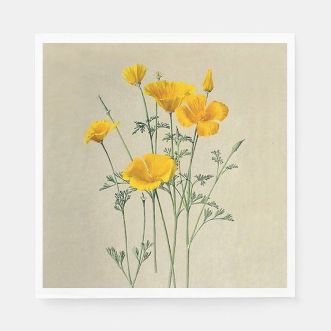 Guardanapo De Papel California Poppies Paper Napkins (Frente)