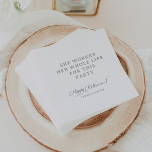 Guardanapo De Papel Caligrafia Clássica Chic Minimalista Aposentadoria