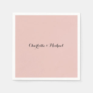 Guardanapo De Papel Caligrafia de Casamento Rosa Dourado Elegante Nome