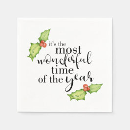 Guardanapo De Papel Caligrafia de Citação de Natal Mais Maravilhosa