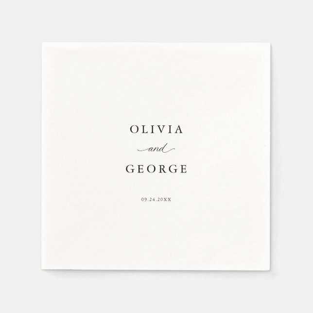 Guardanapo De Papel Caligrafia de Script Moderno Elegante (Frente)