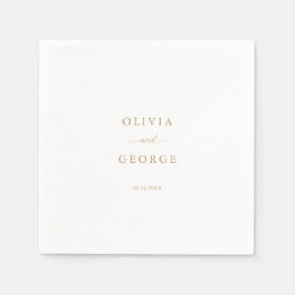 Guardanapo De Papel Caligrafia de Script Moderno Elegante Dourada