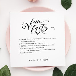 Guardanapo De Papel Caligrafia Elegante Fatos de Brincadeira Casamento