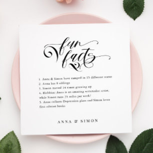 Guardanapo De Papel Caligrafia Elegante Fatos De Casamento Napkins