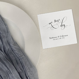 Guardanapo De Papel Caligrafia Elegante Mais Um Dia Festa de Casamento