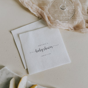 Guardanapo De Papel Caligrafia Minimalista Chá de fraldas Prata Napki