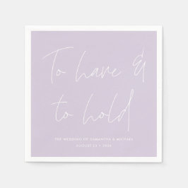 Guardanapo De Papel Caligrafia Moderna Vira Casamento Lavanda Roxo