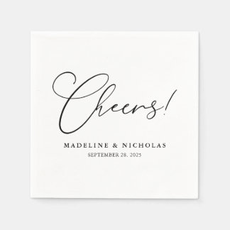 Guardanapo De Papel Caligrafia Preto e Branco Vivas! Casamento Moderno