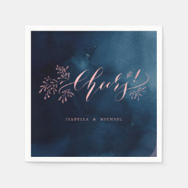 Guardanapo De Papel caligrafia rosa-marinho apóia casamentos florais r