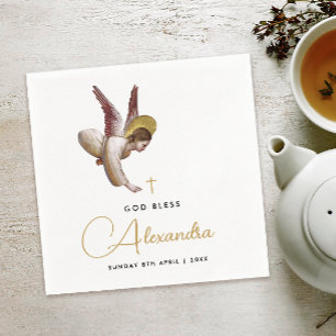 Guardanapo De Papel Caligrafia simples de anjo sem alma e Dourado anjo