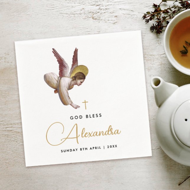 Guardanapo De Papel Caligrafia simples de anjo sem alma e Dourado anjo (Criador carregado)