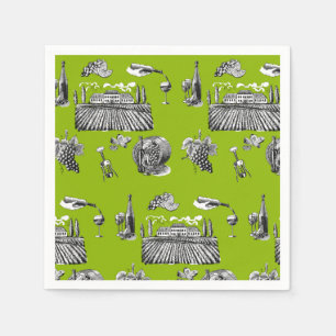 Guardanapo De Papel Caligrafia & vinho que Wedding Toile verde