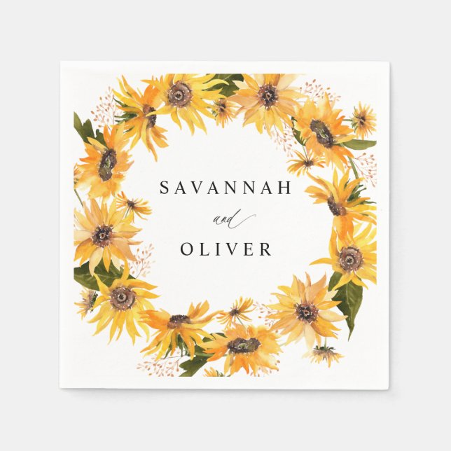 Guardanapo De Papel Call Sunflower Floral Name Napkins (Frente)