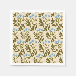 Guardanapo De Papel  Calm and Natural: Blue Flower Seamless Pattern