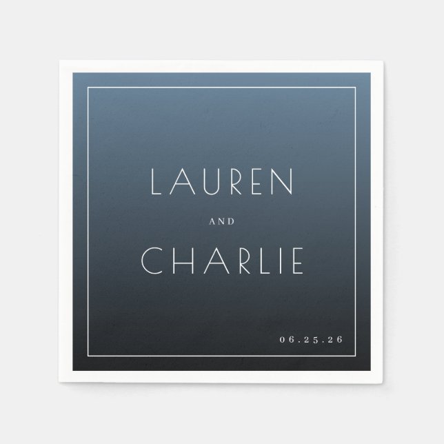 Guardanapo De Papel Calm Blue Minimalist Names (Frente)