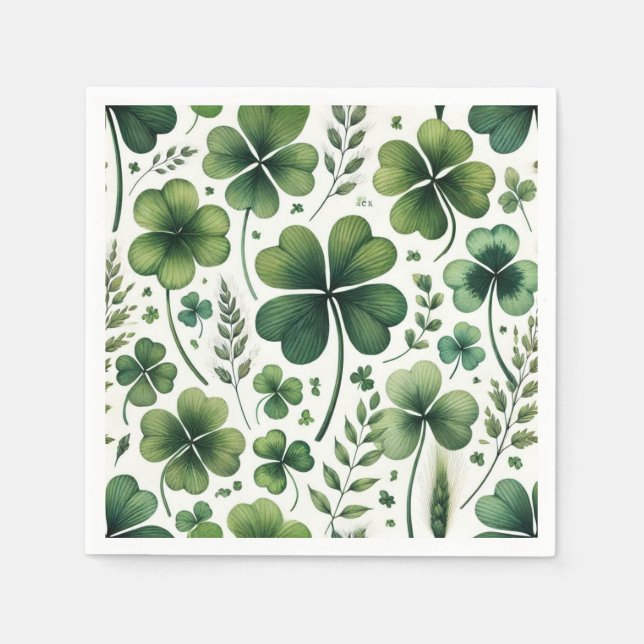 Guardanapo De Papel Calming Clovers (Frente)