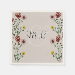 Guardanapo De Papel Calor Botânico de Casamento Embrodado