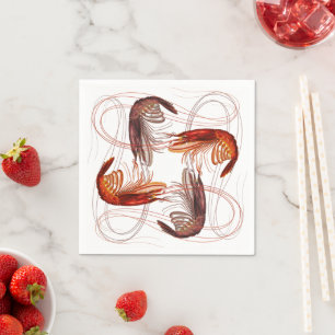 Guardanapo De Papel Camarão-Camarão Papel de Antenas Longas