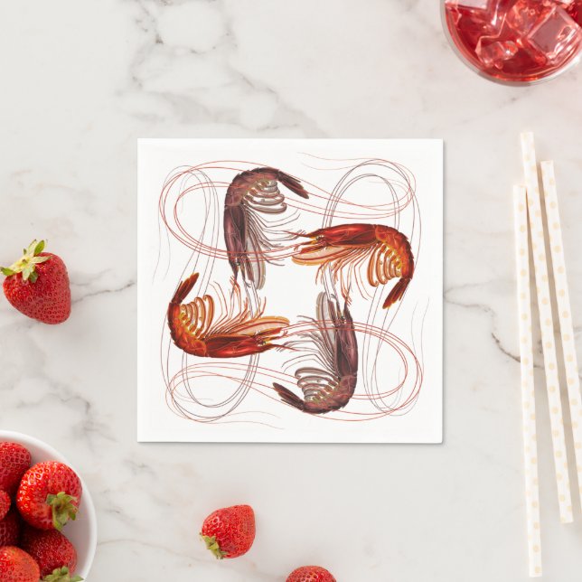 Guardanapo De Papel Camarão-Camarão Papel de Antenas Longas (Insitu)