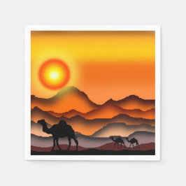 Guardanapo De Papel Camelos no deserto sunset Napkins