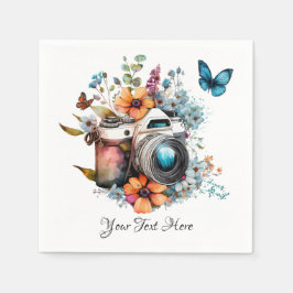 Guardanapo De Papel Câmera em um buquê com uma borboleta
