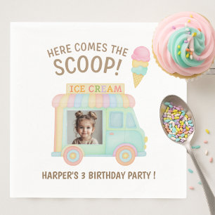 Guardanapo De Papel Camião de Sorvete Personalizado Foto Arco-íris