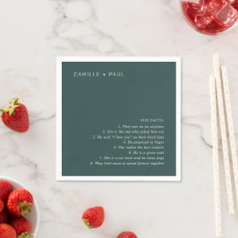 Guardanapo De Papel Camille Pine Green Modern Wedding