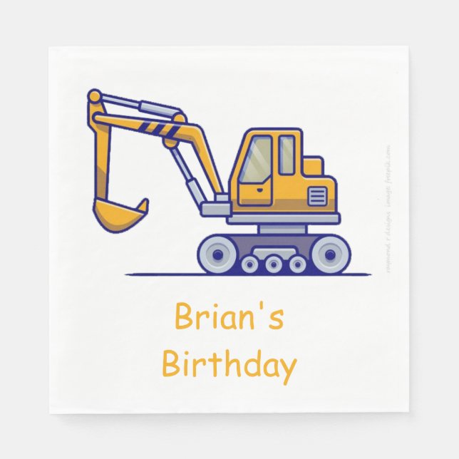 Guardanapo De Papel Caminhão de Construção da Criança (Frente)